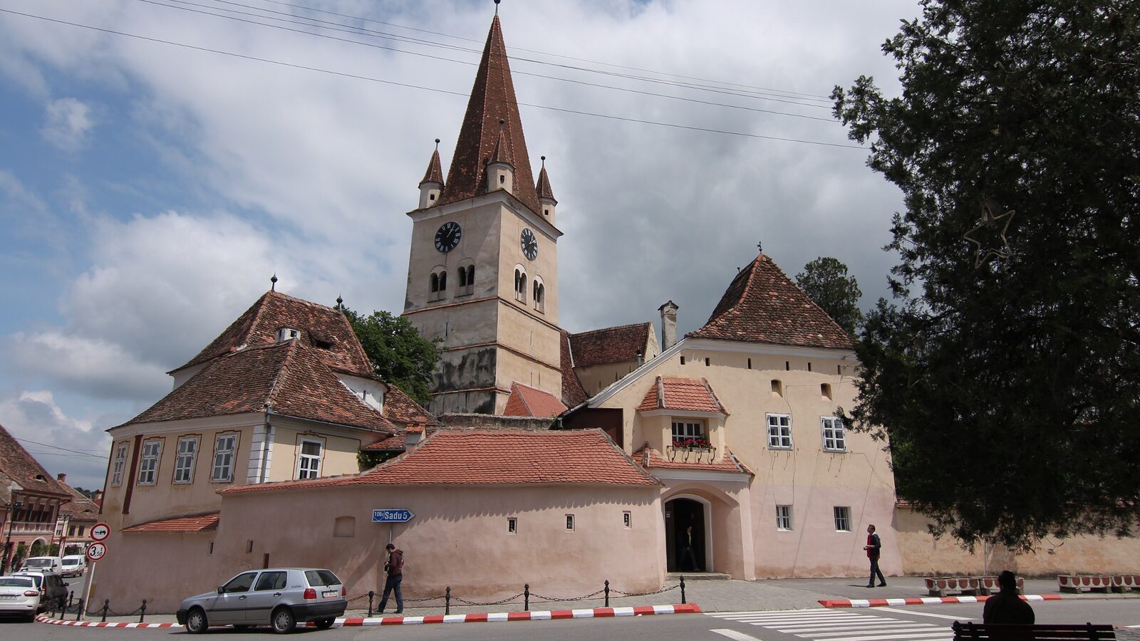 Cisnădie — fotografie panorama / centru oraș (Sibiu, Transilvania)